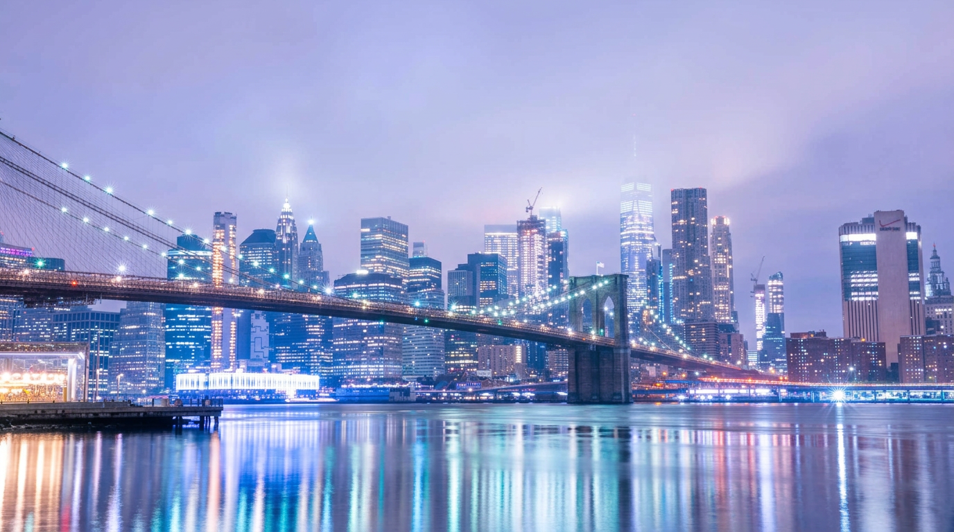 City skyline at night